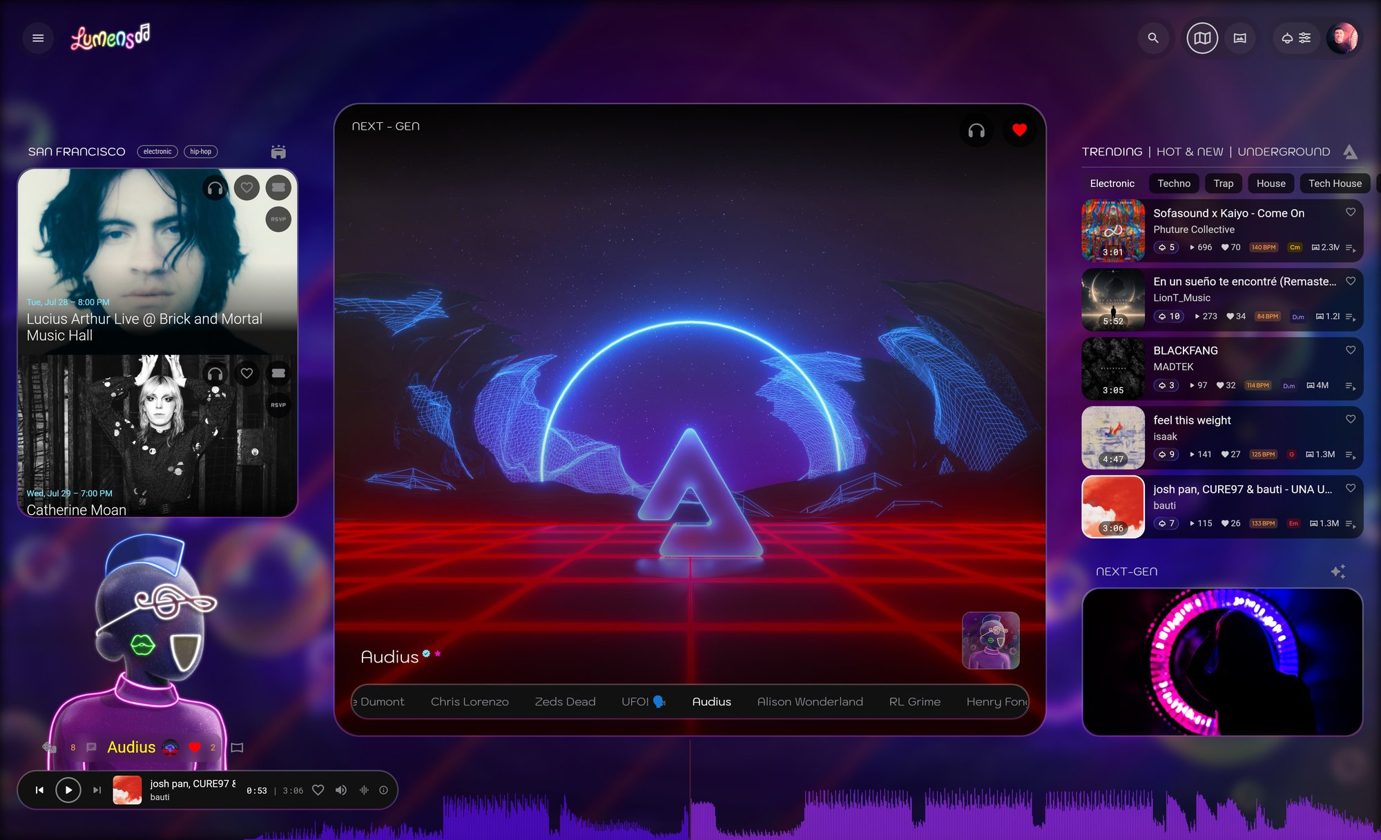 Audius Homepage Feature
